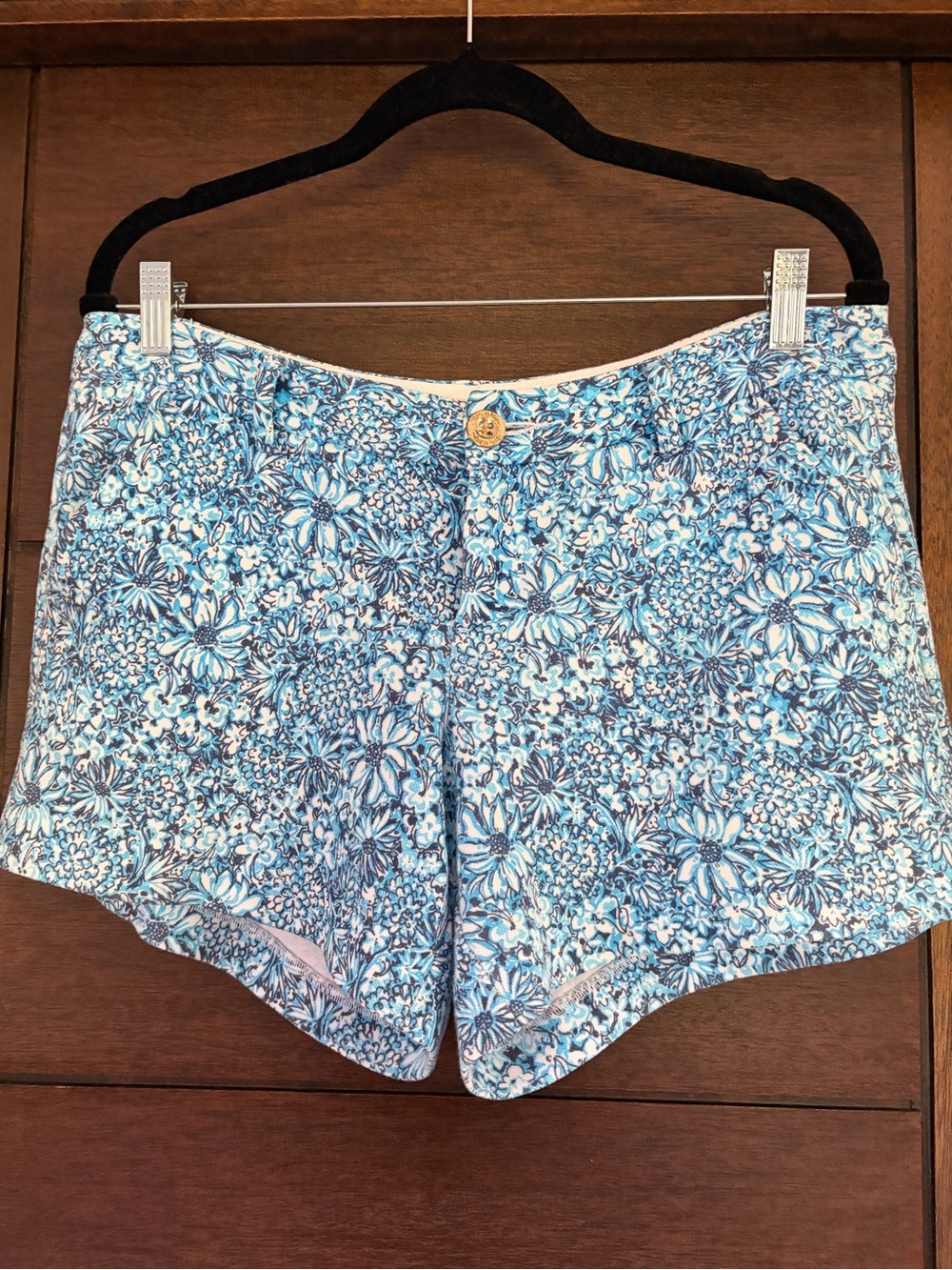 Lilly Pulitzer Aqua and White Floral Shorts